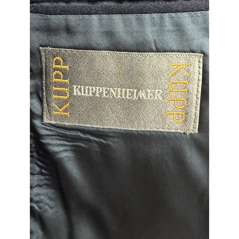 Kuppenheimer Mens 42R Blazer Jacket Wool Silver Buttons Sport Coat Vntg USA Made